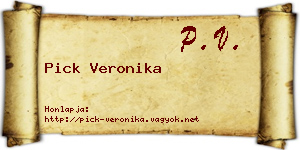 Pick Veronika névjegykártya